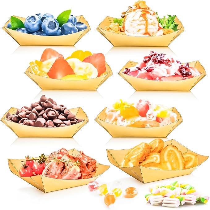 500 Pack 1/4Lb Paper Food Boat Trays Disposable Small Paper Boats Plates - Image 6