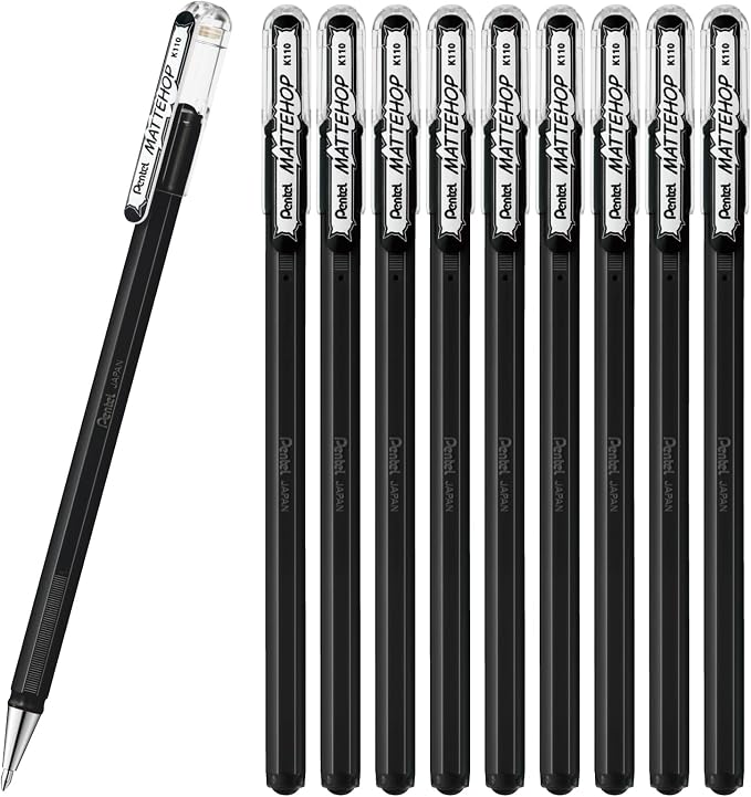 Pentel Color Ballpoint Pen, Matte Hop, 10 Pens K110-VA by PentelofAmerica