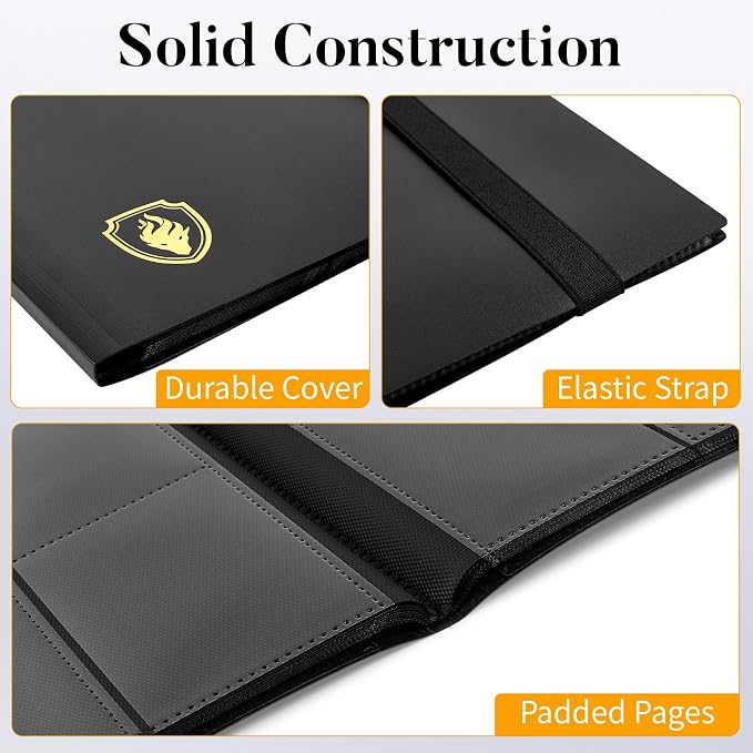 Heavy Duty Card Binder, Fabmaker 9 Pocket Trading Card Binder Holds 360 Cards - Image 2