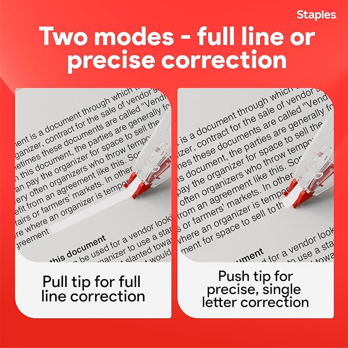STAPLES Correction Tape, 10 Pack – Sidewinder Applicator - Image 3