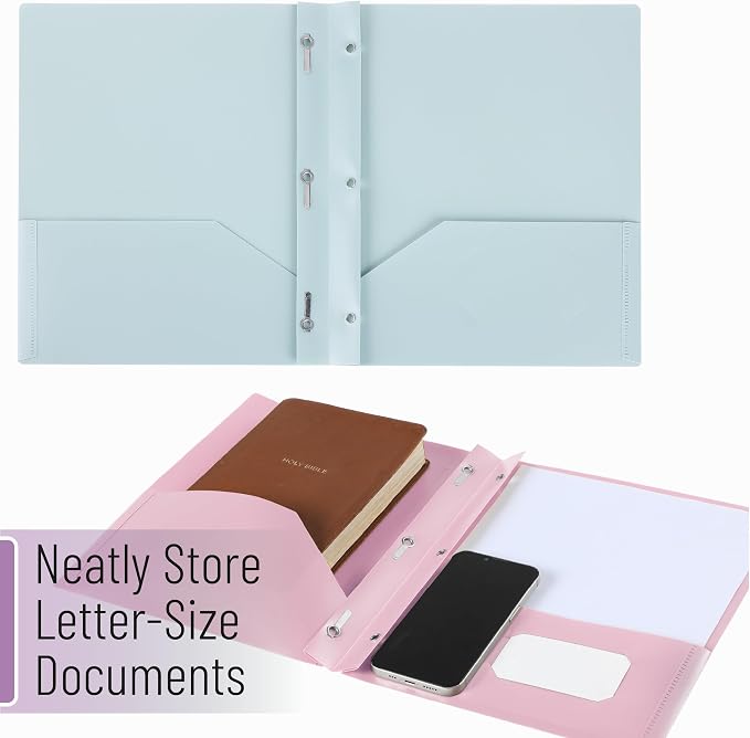 Mr. Pen- Plastic Folders with Pockets and Prongs, 10 Pack, Letter Size | - Image 6