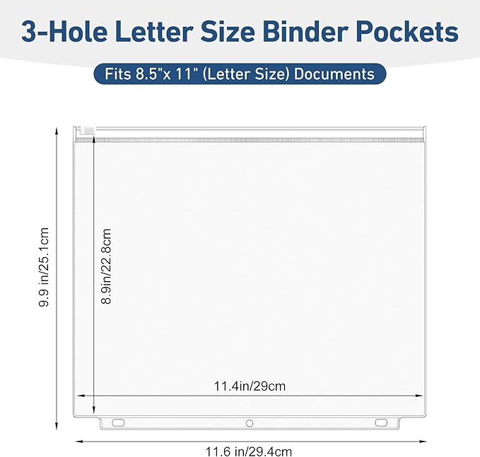 Antner 36 Pack Letter Size Binder Pockets - Image 2