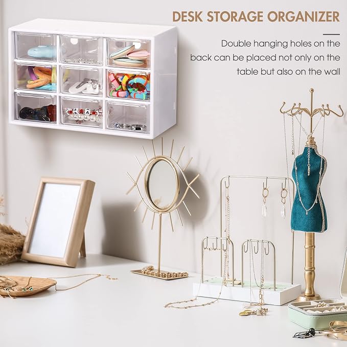 Rtteri 9 Pieces Mini Drawer Organizer Plastic Desktop Storage Box Desk Craft - Image 6