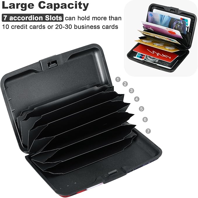 ELFISH Mini RFID Aluminum Wallet Credit Cards Holder Business Card Case Metal - Image 5
