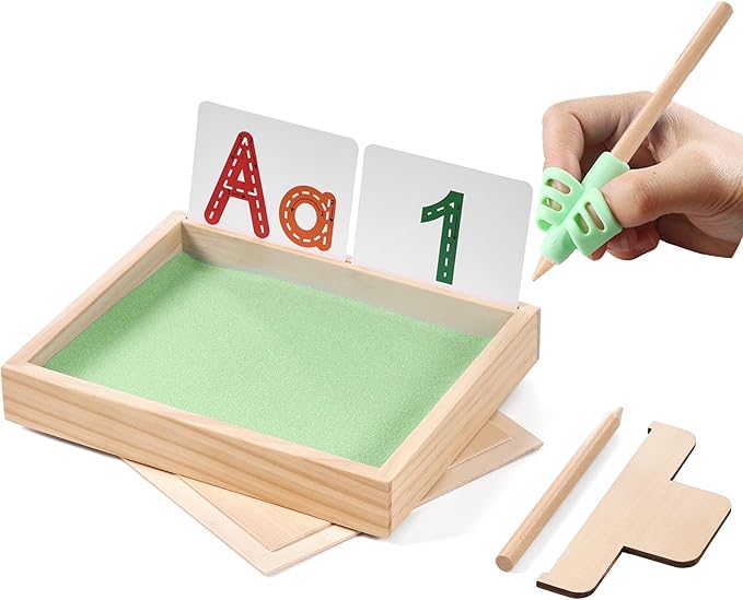 Montessori Sand Tray for Kids, Writing Play Sand Tray by MORITECK