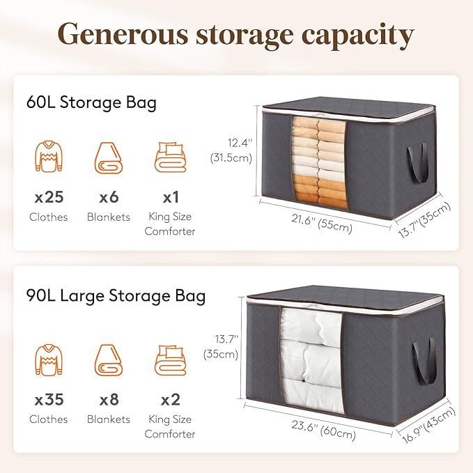 Lifewit 10 Pack 90L Clothes Storage Bins - Image 2