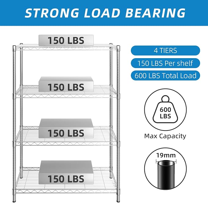 Guan River 4-Shelf Adjustable Metal Wire Shelving, Sturdy and Durable, Storage - Image 2