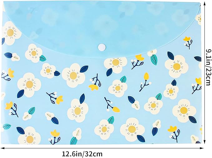 10 pcs Style Floral Printed A4 Paper Document File Folder Poly Envelopes - Image 2