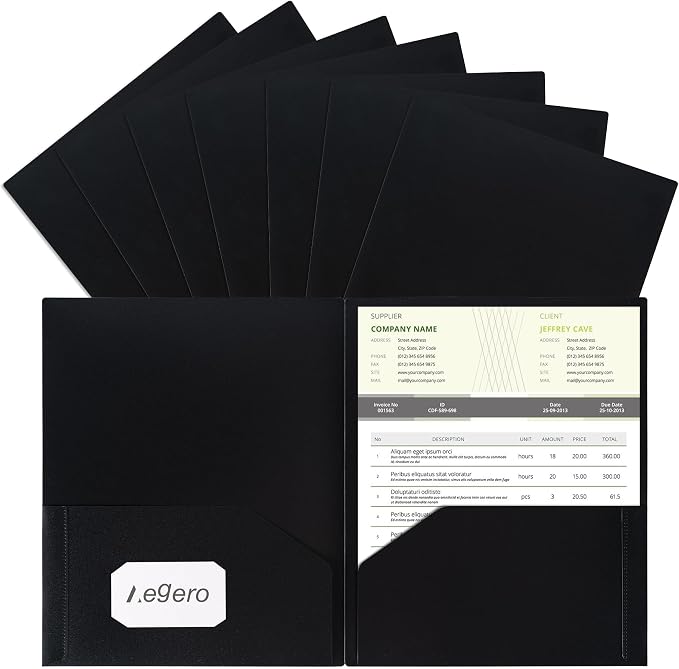 Aegero Plastic Folders with Pockets, Durable Heavy Duty File Folders with by Unknown
