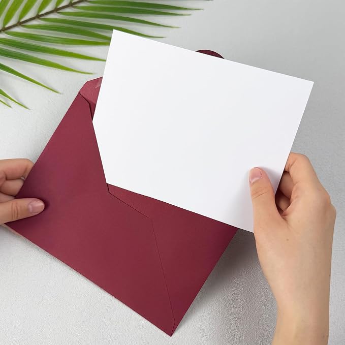 50 PCS Burgundy Colorful A7 Envelopes - Image 4