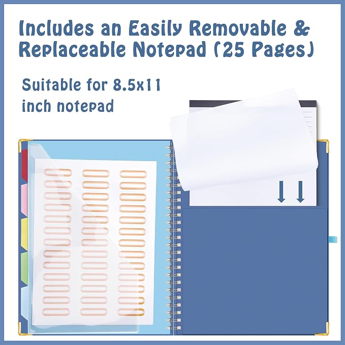 HAUTOCO Clipboard Folio with Refillable Lined Notepad - Image 3