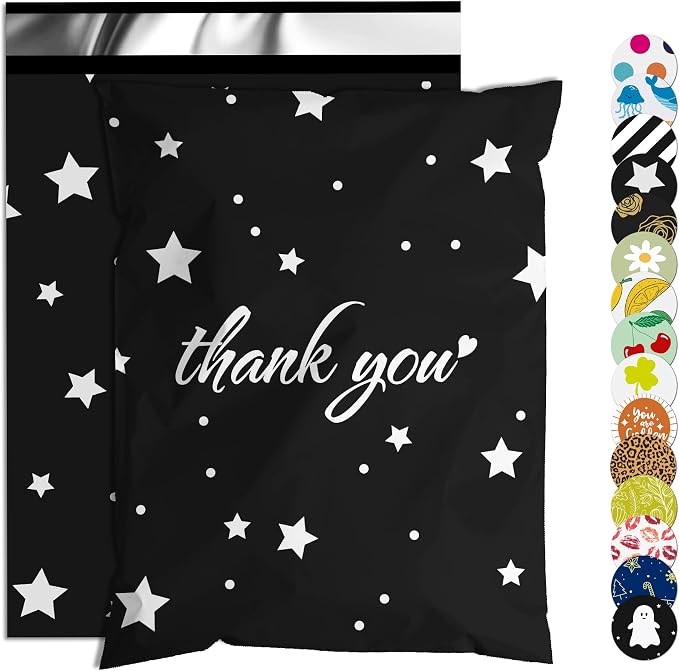 Thank You Poly Mailer 6x9 Inch 100 Pcs, Waterproof and Tear-Resistant Shipping by JOWLROEL