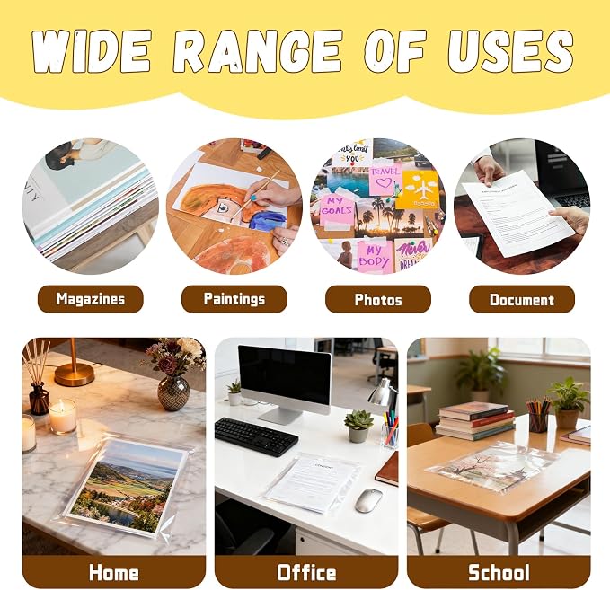 VOKOY 100 Pack 9 3/8 x 12 2/5 inches Crystal Clear Sleeves Storage Bags - Image 5