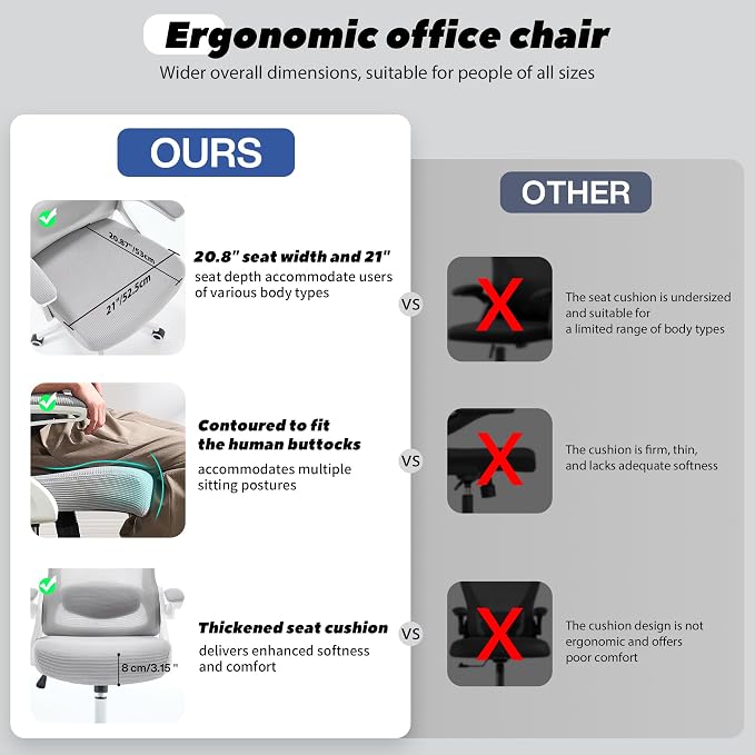 Fizzin Ergonomic Office Chair, 400 LBS Desk Chair - Image 5