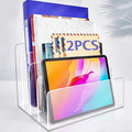 2PCS Clear Acrylic File Organizer, 4 Sections Acrylic Desk Organizer File by BESTGIFTFORYOURBESTFRIEND