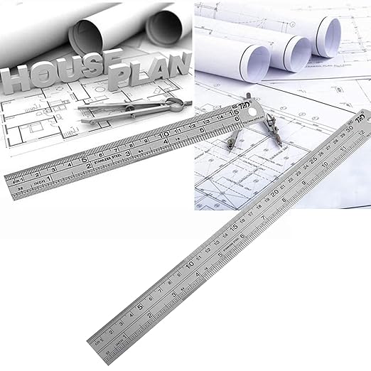 YouOKLight Metal Ruler Set, Stainless Steel 6 Inch and 12 Inch Rulers - Image 6