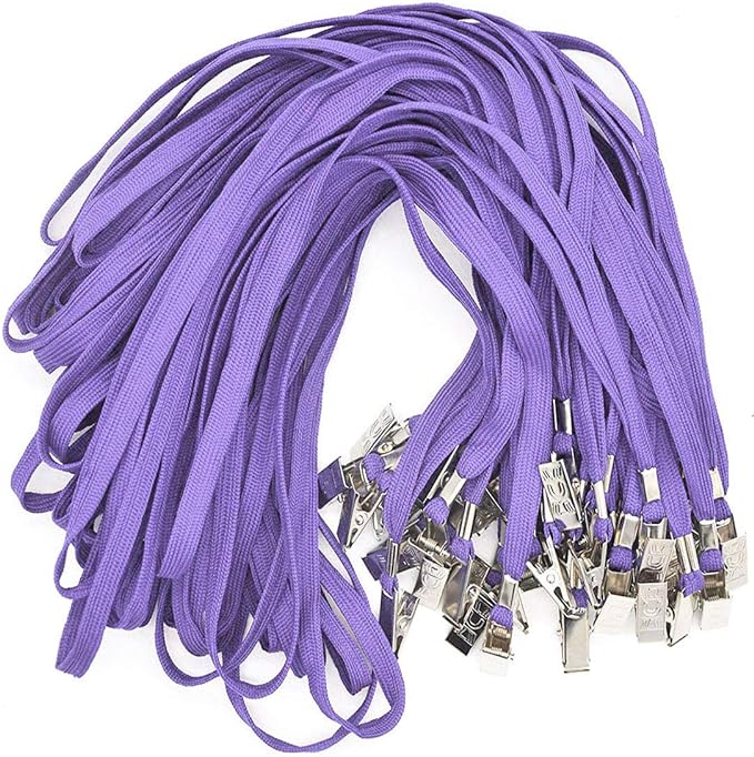 Bird Fiy Purple Lanyards 100 Pack Bulk Badge Lanyards by BirdFiy