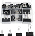 60PCS Black Binder Clips Assorted Sizes, 4 Size Assortment-Includes Large by Unknown