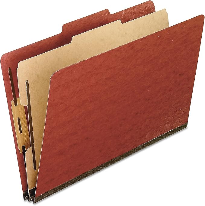 Pendaflex Pressboard Classification File Folders, 1 Divider, 2/5 Tab Cut - Image 2