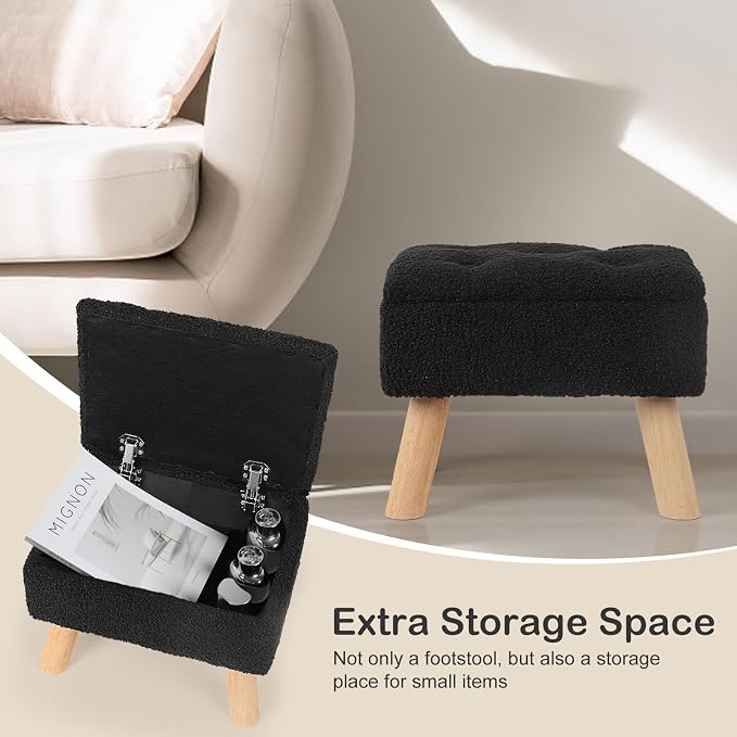 OGEMXU Storage Ottoman, Small Foot Stool Ottoman - Image 5