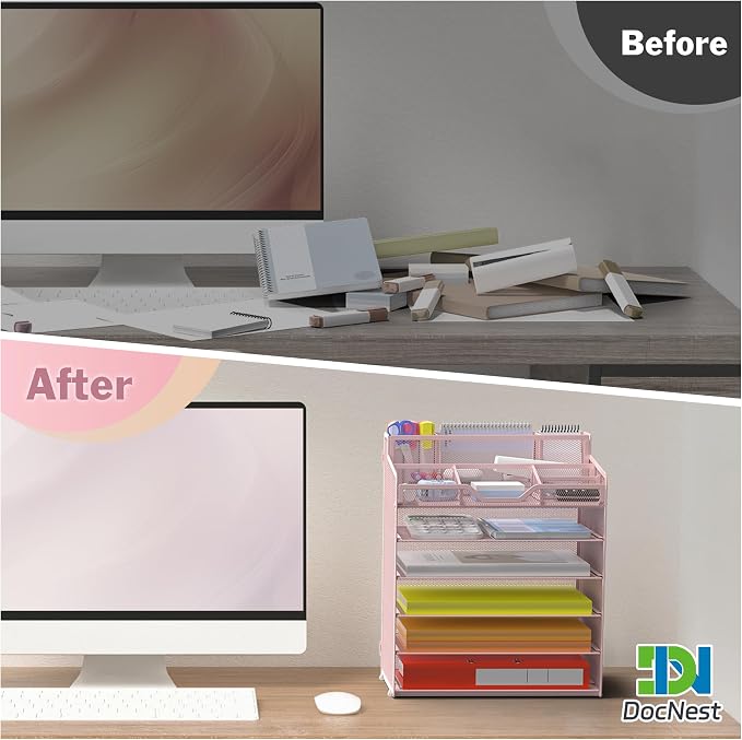 Docnest 6 Tier Mesh Desk Organizer - Image 3