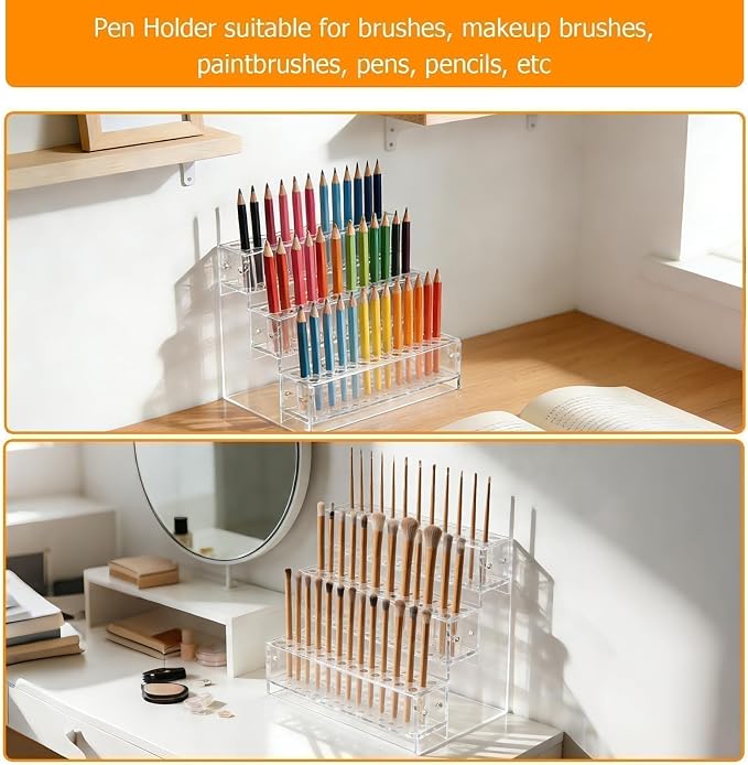 144-Slots Pen Holder for Craft Shows, 3-Tier Acrylic Pen Display Stand Holders - Image 4