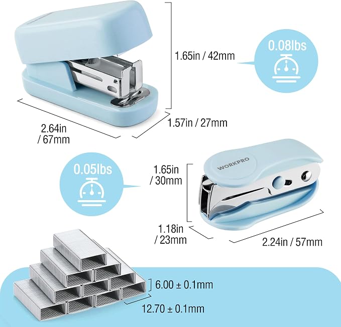 WORKPRO Mini Stapler with Staples, One Staple Remover, 2000 Standard Staples - Image 7