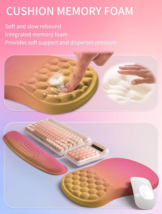 Hokafenle 2in1 Combination, Wave Keyboard Wrist Rest and Ergonomic Curvature - Image 4