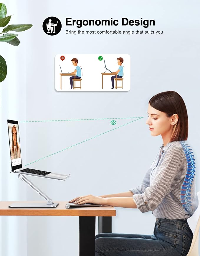 RIWUCT Foldable Aluminum Alloy Laptop Stand - Image 2