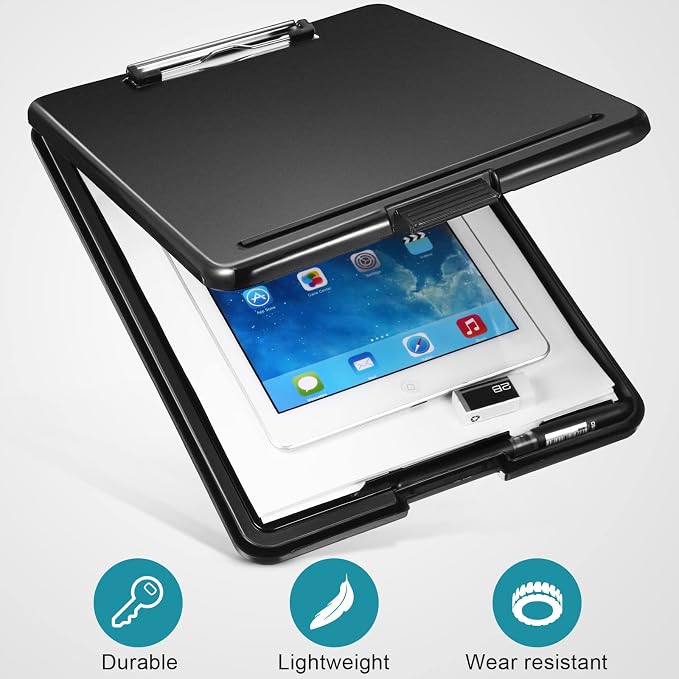 6 Pieces Clipboard with Storage, 9.5 x 13.5 Heavy Duty Plastic Storage Clipboard - Image 4
