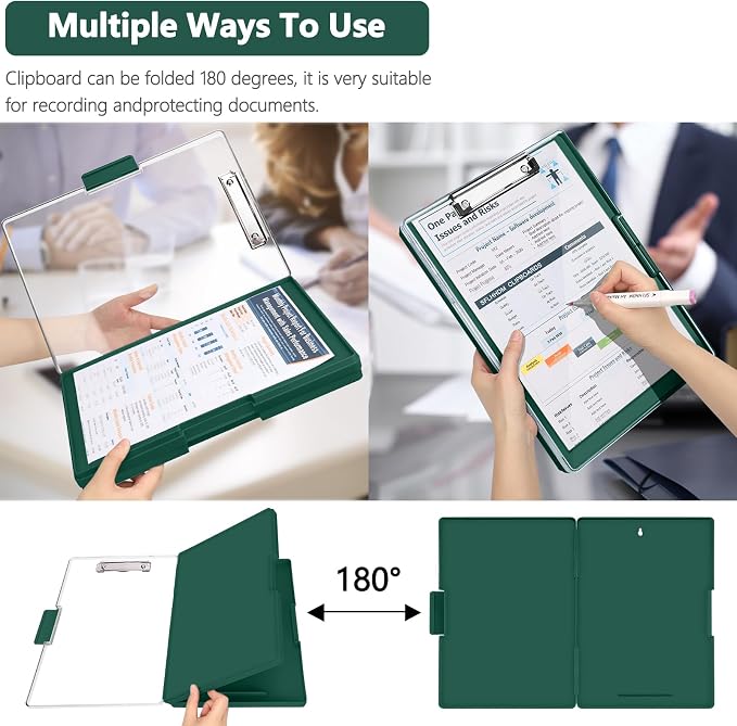 SFLHHDM Clipboard with Storage, Heavy Duty Clip Boards 8.5x11 with 2 Storage - Image 4
