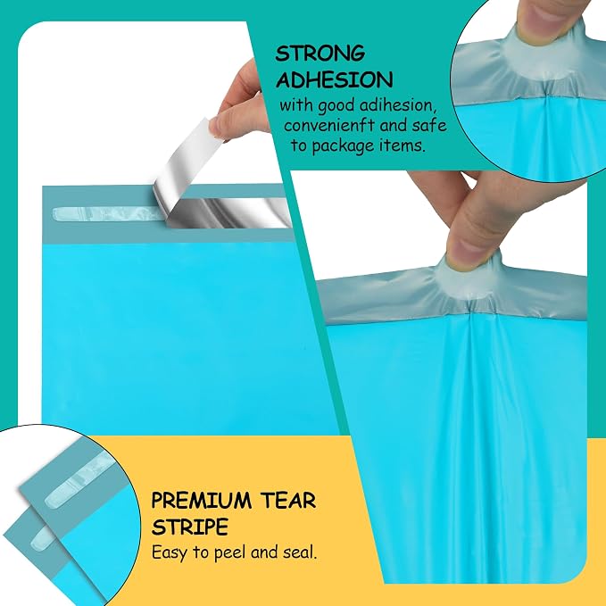Poly Mailers 9x12 inch 100 Pcs, Waterproof and Tear-resistant Shipping Bags - Image 3