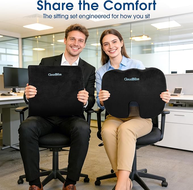 CloudBliss Lumbar Support Pillow & Seat Cushion Set - Image 8