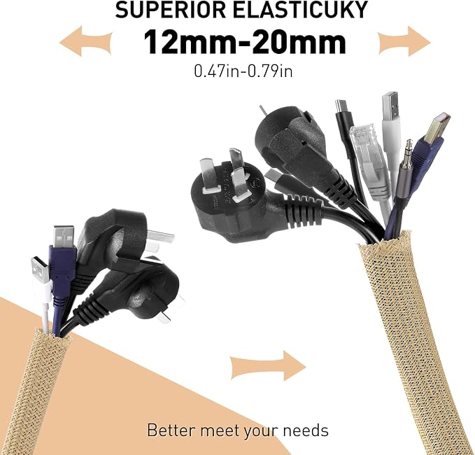 AGPTEK Cable Sleeve, 10ft - Image 3