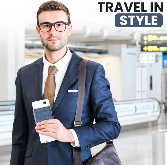 Passport Holder for Travel Essentials, Passport Wallet Cover Case for Travel - Image 3