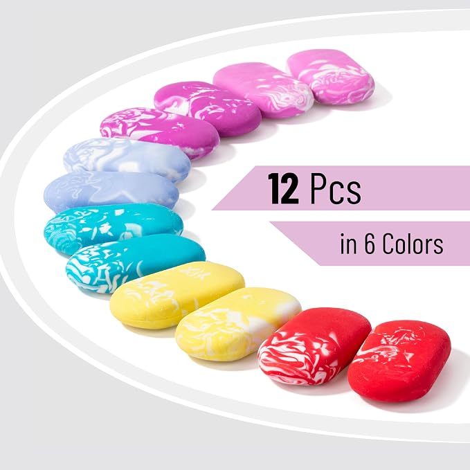 Mr. Pen- Marble Pencil Erasers, 12 Pack, Art Sketching, Clean Smudge-Free - Image 2