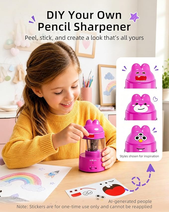 ZMOL Colored Pencil Sharpener for Kids Gift, Rechargeable Electric Pencil - Image 2