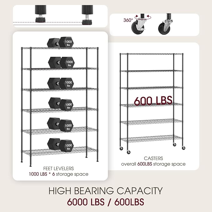 BestOffice | 6-Tier Wire Storage Shelves - Image 4