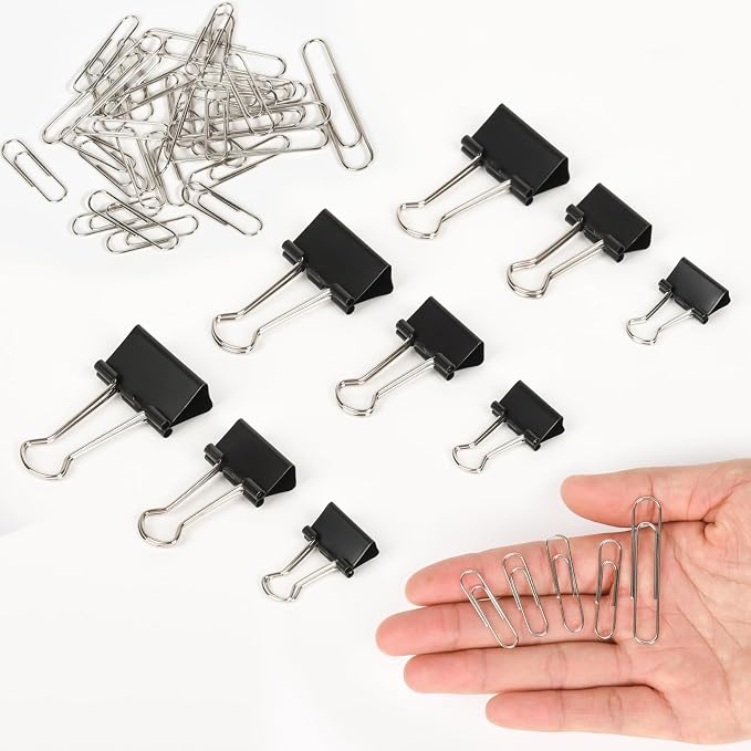 500PCS Paper Clips and Binder Clips Assorted Sizes, 3 Sizes in One Pack - Image 6