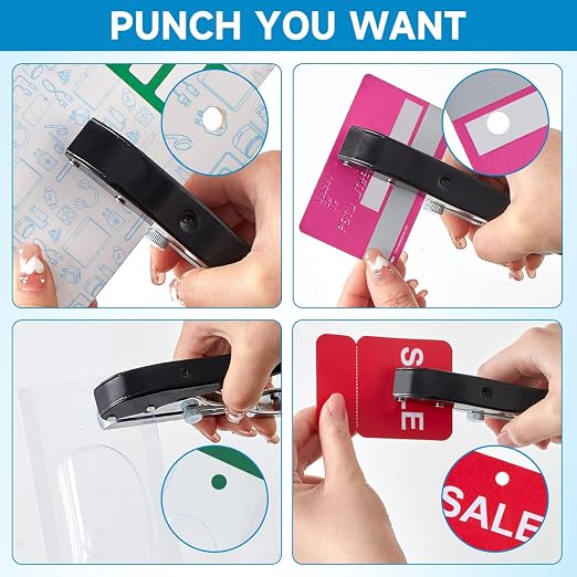 Hole Punch 1/4 inch, Heavy Duty Single Hole Punch Adjustable Hole Spacing - Image 5