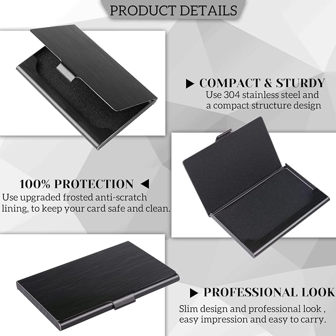 Slim Business Card Case for Men & Women, Pocket Metal Case, Professional - Image 3