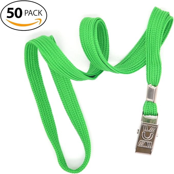 Bird Fiy 50 Pcs Cotton Lanyards Bulldog Clip 32-inch Flat Braid Neck Lanyard - Image 3