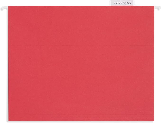 25 Blue Summit Supplies Red Hanging File Folders Letter Size – Durable 11pt - Image 6