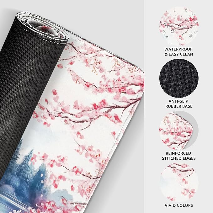 Japanese Cherry Blossom Large Gaming Mouse Pad 31.5"x15.7"｜ Mount Fuji Art XXL - Image 6