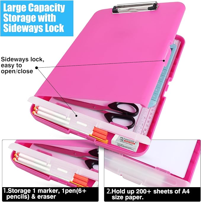 Plastic Clipboard with Storage, A4 Nursing Clipboard Folder with Pen Holder - Image 3