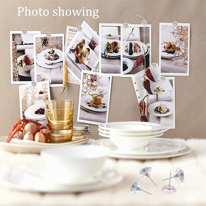 100Pcs Clear Push Pins for Cork Board, Decorative Thumb Tacks for Wall Hangings - Image 5