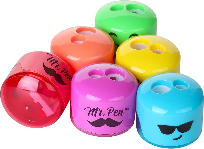 Mr. Pen- Pencil Sharpeners Manual, 24 Pack, Dual Hole, Smiley | Bulk Handheld - Image 7