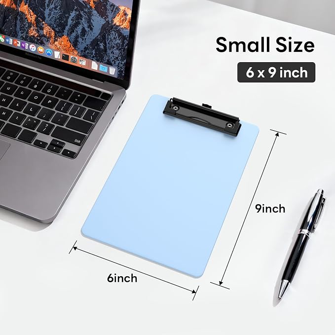 6 Pack Colorful Small Clipboard, A5 Mini Clip Board | Black Clip, 9 x 6" - Image 2