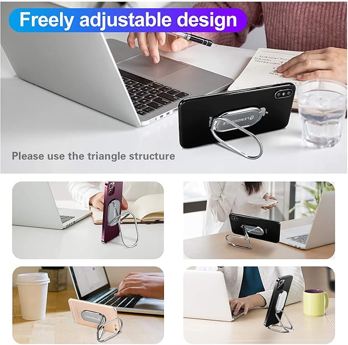Foldable Cell Phone Stand for Desk, Adjustable Cellphone Ring Holder Finger - Image 4