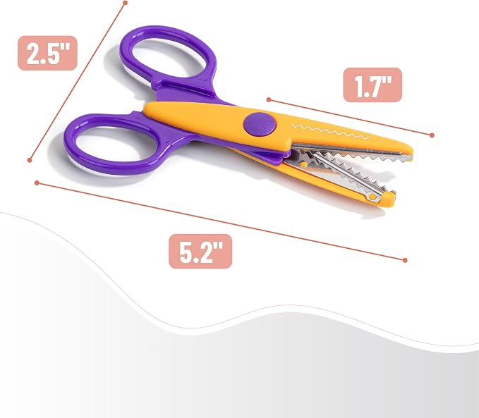 Mr. Pen- Craft Scissors Decorative Edge, 6 Pack, Retro Colors | Zig Zag Scissors - Image 3